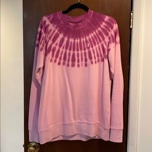Champion tie dyed crew neck sweatshirt